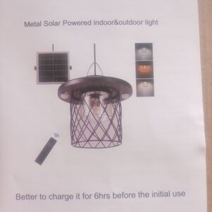 Metal Solar Powered Indoor & Outdoor Light